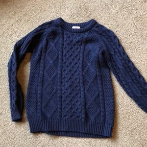 Blue cable knit sweater boys or girls
